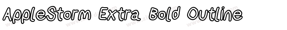 AppleStorm Extra Bold Outline Italic字体转换
